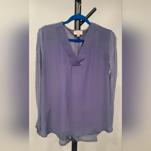 size L Loft mixed media blouse - Picture 1 of 3